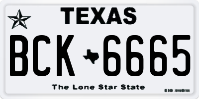 TX license plate BCK6665