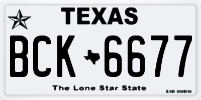 TX license plate BCK6677