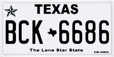 TX license plate BCK6686