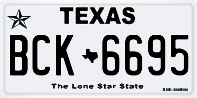 TX license plate BCK6695