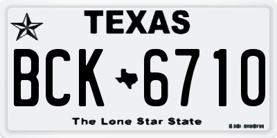 TX license plate BCK6710