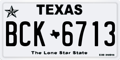TX license plate BCK6713