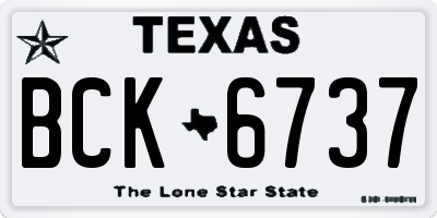 TX license plate BCK6737