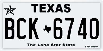 TX license plate BCK6740