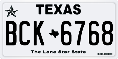 TX license plate BCK6768