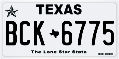 TX license plate BCK6775