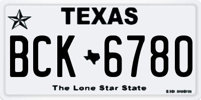 TX license plate BCK6780