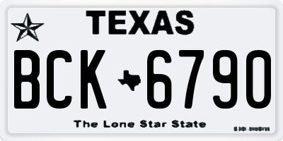 TX license plate BCK6790