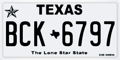 TX license plate BCK6797