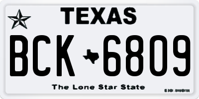 TX license plate BCK6809