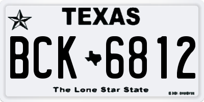 TX license plate BCK6812