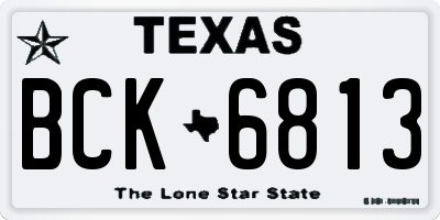 TX license plate BCK6813