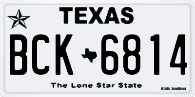 TX license plate BCK6814
