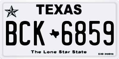 TX license plate BCK6859