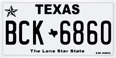 TX license plate BCK6860