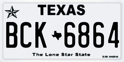 TX license plate BCK6864