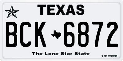 TX license plate BCK6872