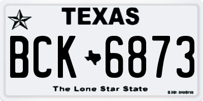 TX license plate BCK6873