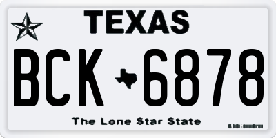 TX license plate BCK6878