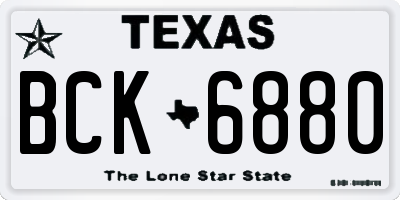 TX license plate BCK6880