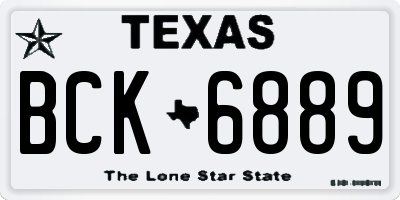 TX license plate BCK6889
