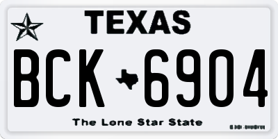TX license plate BCK6904