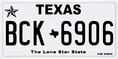 TX license plate BCK6906