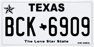 TX license plate BCK6909
