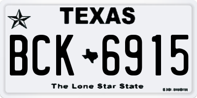 TX license plate BCK6915