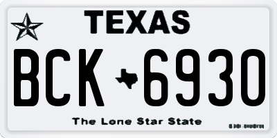 TX license plate BCK6930