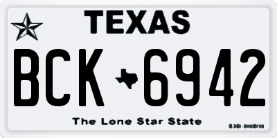 TX license plate BCK6942