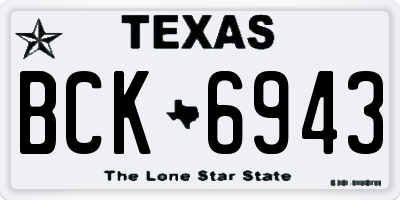 TX license plate BCK6943