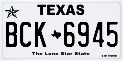 TX license plate BCK6945