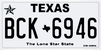 TX license plate BCK6946