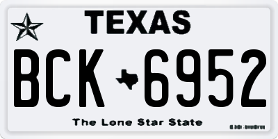 TX license plate BCK6952