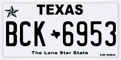 TX license plate BCK6953