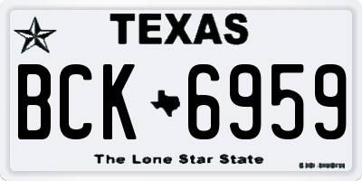 TX license plate BCK6959