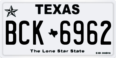 TX license plate BCK6962