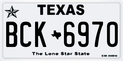 TX license plate BCK6970