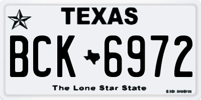 TX license plate BCK6972