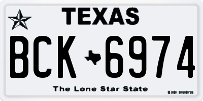 TX license plate BCK6974