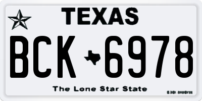 TX license plate BCK6978