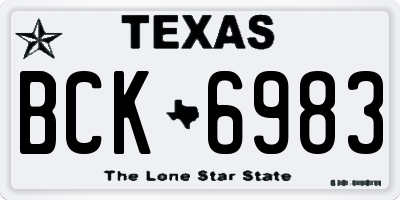 TX license plate BCK6983