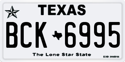 TX license plate BCK6995
