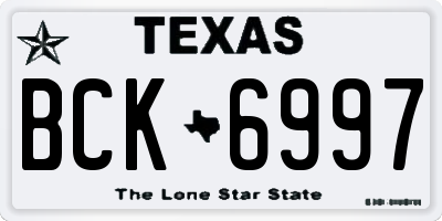 TX license plate BCK6997