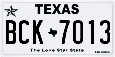 TX license plate BCK7013