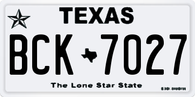 TX license plate BCK7027