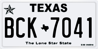 TX license plate BCK7041