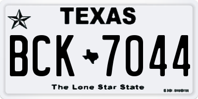 TX license plate BCK7044