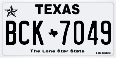 TX license plate BCK7049